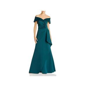 Aqua Womens 2 Green Off the Shoulder Maxi Gown Dress NWT CL49